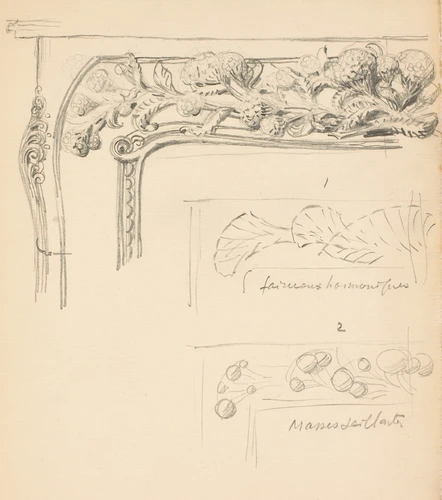 Trois détails de cadres ornés - Eugène Grasset