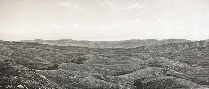 Vue panoramique sur un désert montagneux d'Orient - Charles Nègre