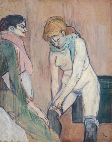 Femme tirant son bas - Henri de Toulouse-Lautrec