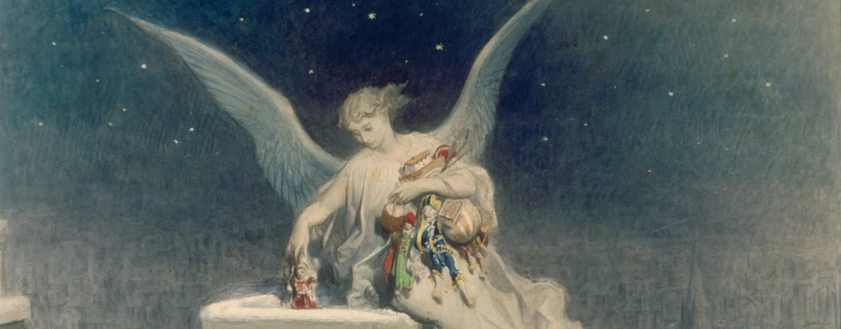 dessin en feuille, Gustave Doré, La nuit de Noël
