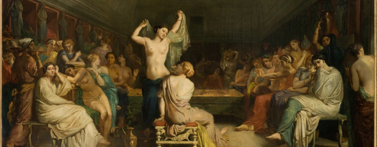 tableau, Théodore Chassériau, Tepidarium, "salle où les femmes de Pompéi venaient se reposer et se sécher en sortant du bain", en 1853