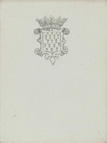 Motif héraldique avec fleur de lys et couronne - Enguerrand du Suau de la Croix