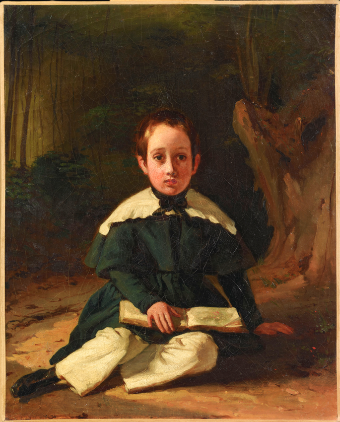 Edgar Degas enfant tenant un livre sur les genoux - Alphonse-Louis Galbrund