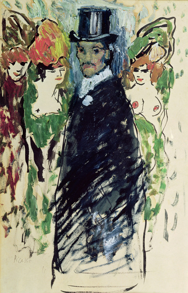 Pablo Picasso-Autoportrait en haut de forme