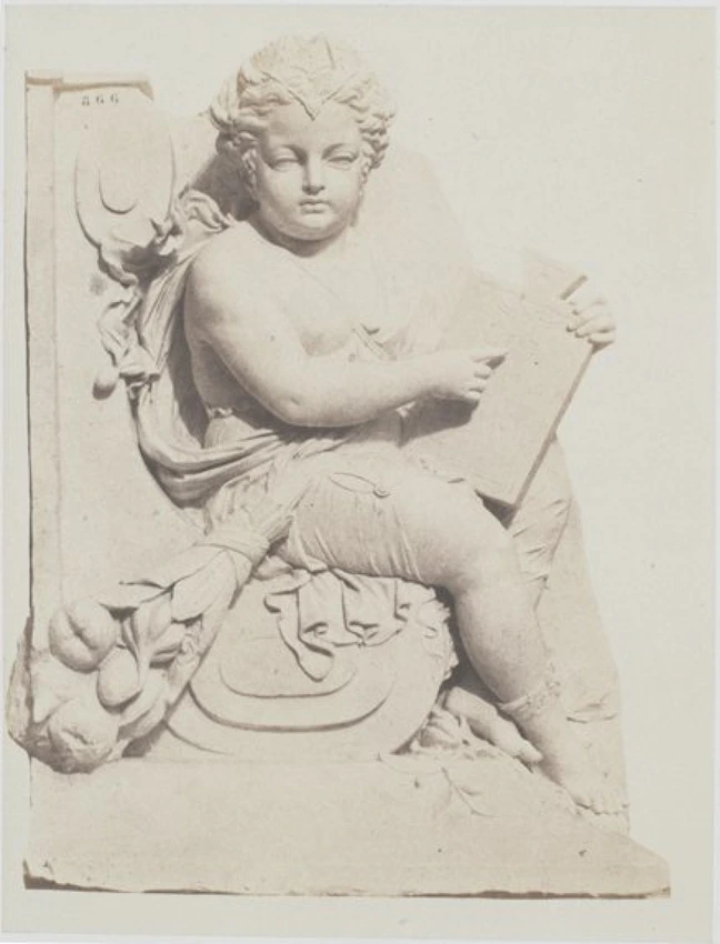 "La Loi", sculpture de Pierre Edouard Charrier, décor du palais du Louvre, Paris - Edouard Baldus