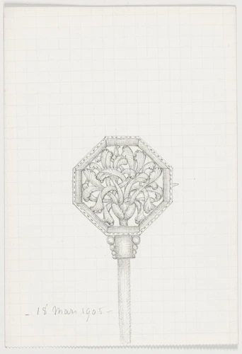 Epingle à chapeau ou chignon octogonale à motif végétal stylisé - Enguerrand du Suau de la Croix