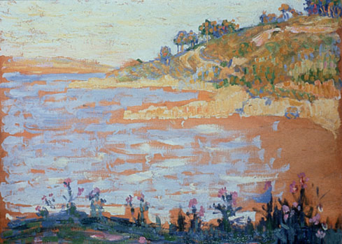 Paul Signac-Etude pour Au Temps d'Harmonie : Saint-Tropez, la plage des Graniers