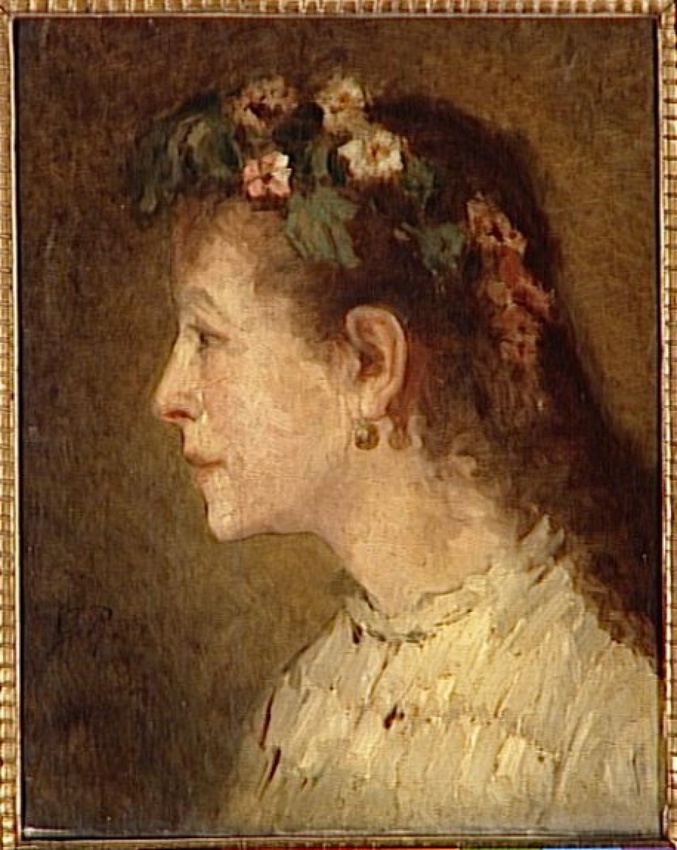 Jeune femme couronnée de fleurs - Gustave Ricard