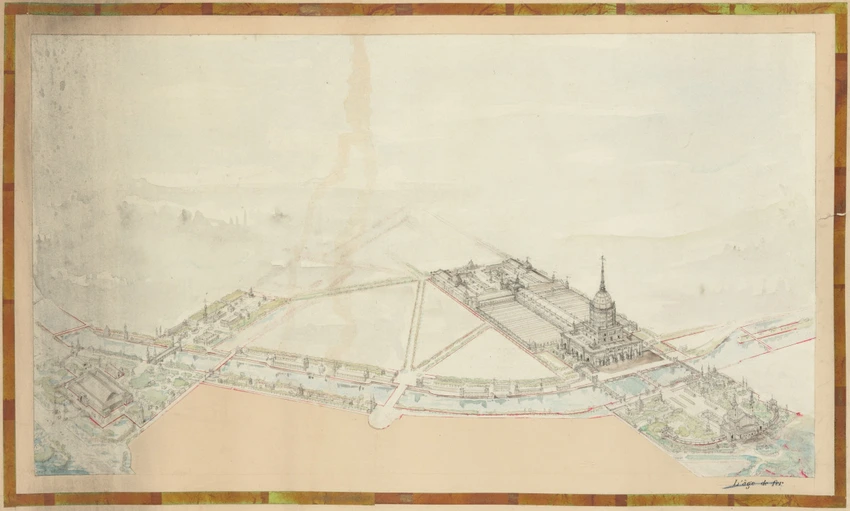 Projet pour l'Exposition universelle de 1900, vue générale - Léon Bonnenfant