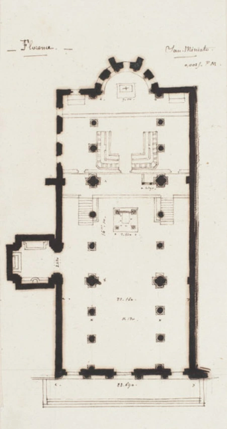 Plan de l'église San Miniato al Monte, Florence - Edouard Villain