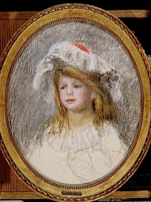Portrait de petite fille coiffée d'une charlotte - Auguste Renoir
