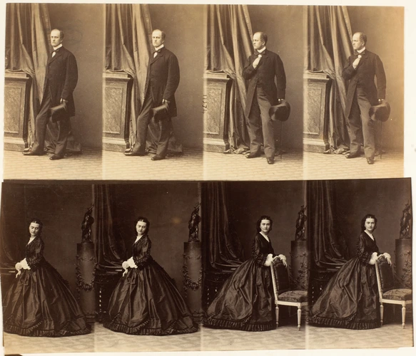 M. de Stolipine et Mme Zaneff en huit poses, quatre de monsieur, quatre de madame - André Adolphe Eugène Disdéri