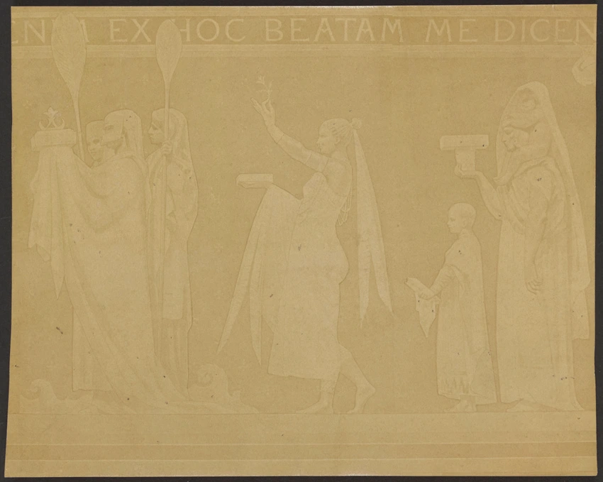 Photographie d'un détail de la frise des Nations de la bibliothèque des Bulles au Vatican - Pierre Lampue