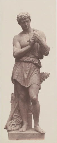 "L'Athlète", sculpture de Gabriel Thomas, décor du palais du Louvre, Paris - Edouard Baldus