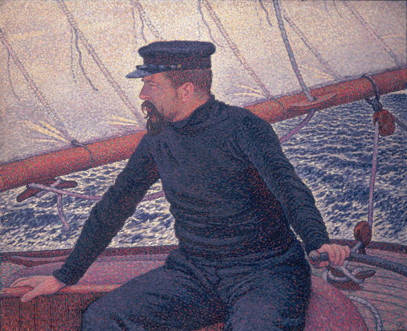 Théo van Rysselberghe-Signac sur son bateau