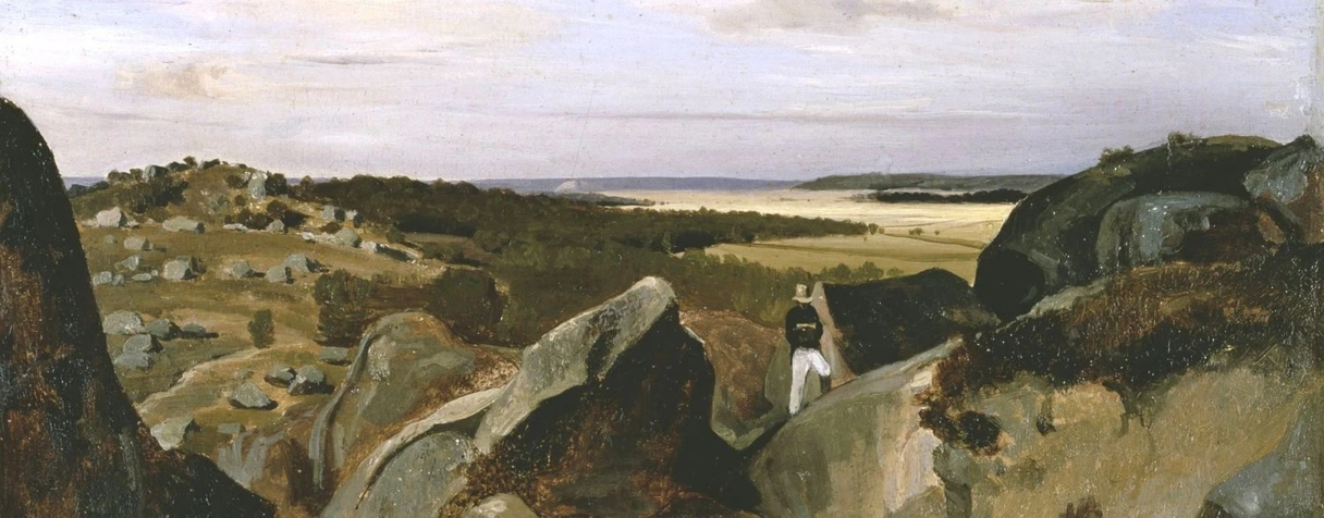 Camille Corot, Un artiste passant dans un chaos de rochers, vers  1829-1830