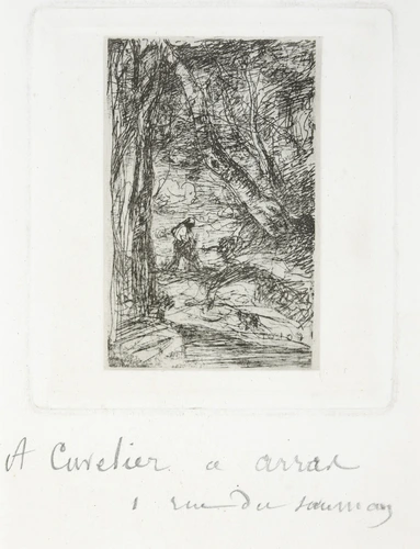 "Le bûcheron de Rembrandt", cliché-verre de Camille Corot - Charles Nègre