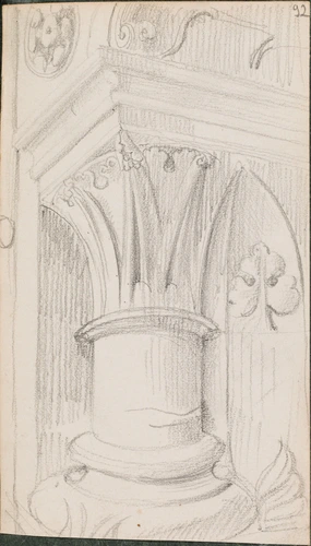 Base et chapiteau d'une colonne d'angle - Louis Boitte