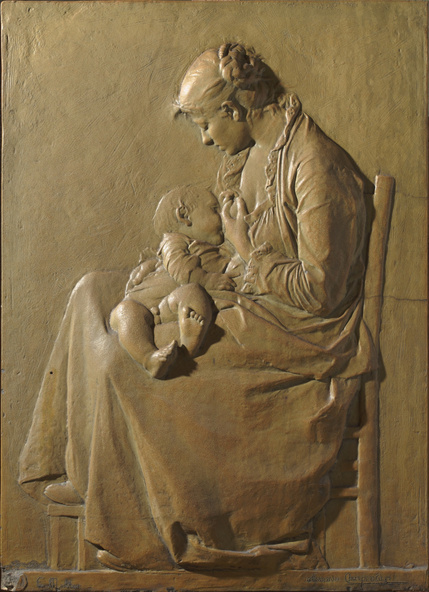 Alexandre Charpentier-Jeune mère allaitant son enfant