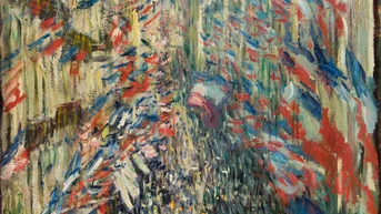 tableau, Claude Monet, La Rue Montorgueil à Paris. Fête du 30 juin 1878 (détail), en 1878