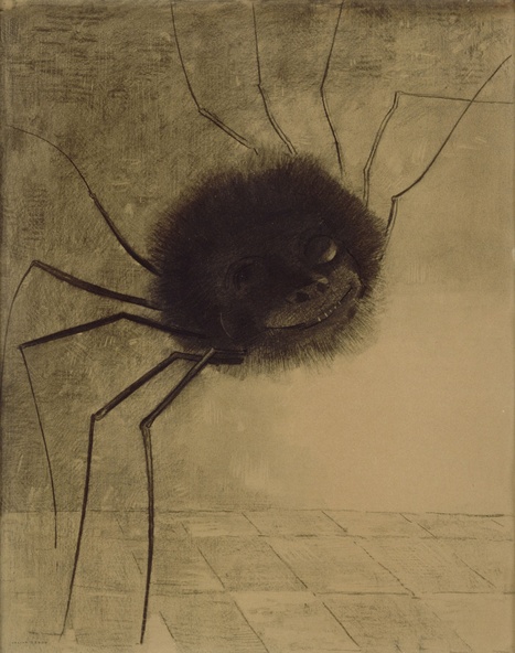 Odilon Redon-L'araignée, elle sourit, les yeux levés