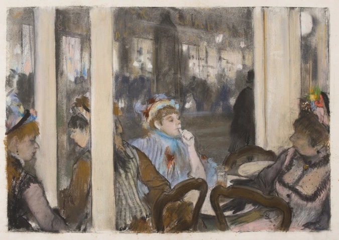 Femmes à la terrasse d'un café le soir - Edgar Degas