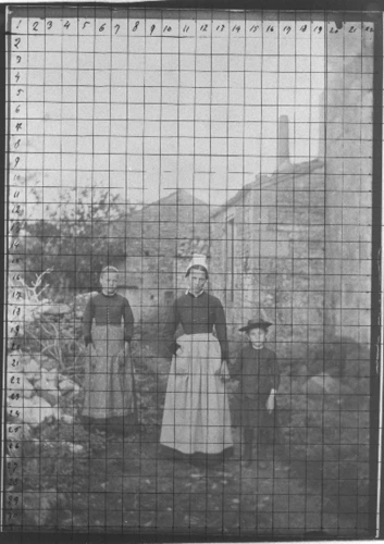 Trois jeunes filles devant la maison - Charles-François Jeandel