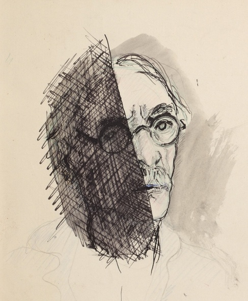 Autoportrait. Dessin figurant dans le Cahier 165. 2 décembre 1935-6 janvier 1936