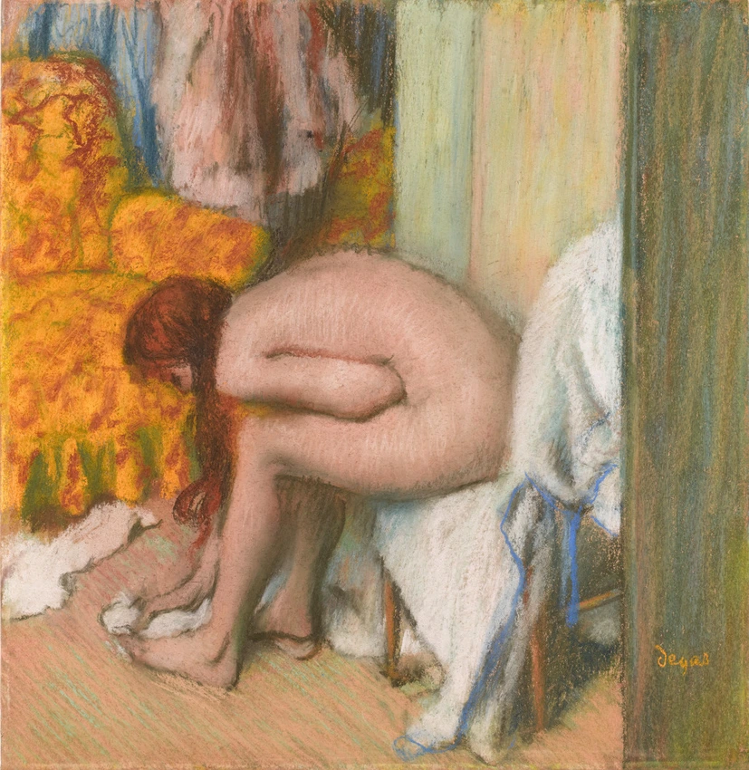 Femme à sa toilette essuyant son pied gauche - Edgar Degas