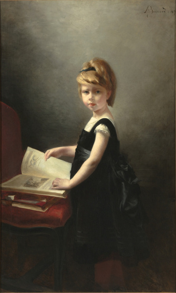 Albert Besnard-Madeleine Gorges, dit aussi Fillette feuilletant un livre