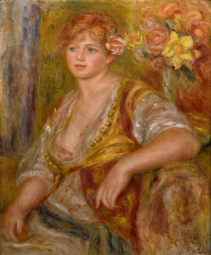 Blonde à la rose - Auguste Renoir