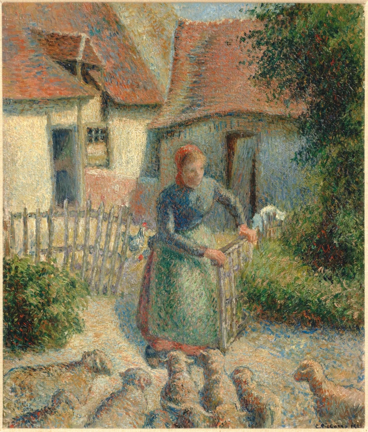 Bergère rentrant des moutons - Camille Pissarro