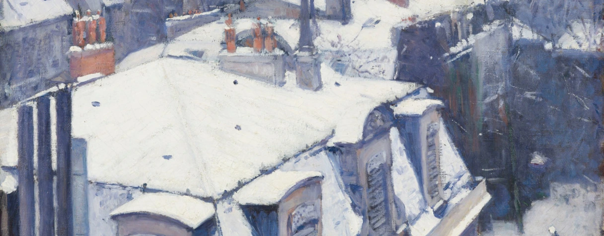 tableau, Gustave Caillebotte, Vue de toits (effet de neige), en 1878