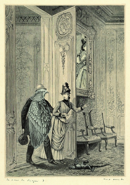Max Ernst-Collage tiré de Une semaine de bonté. La cour du dragon 7
