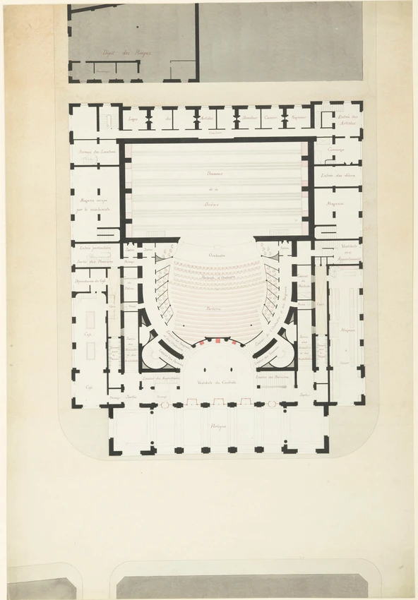 Théâtre de Reims, plan du rez-de-chaussée - Alphonse Gosset