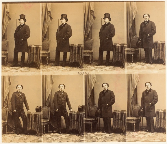 Capitaine Basilewski en pied, en huit poses - André Adolphe Eugène Disdéri