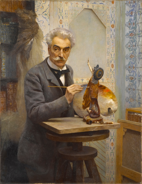 Fernand Cormon-Le Sculpteur au travail (Jean-Léon Gérôme peignant une réduction de la Bellone)