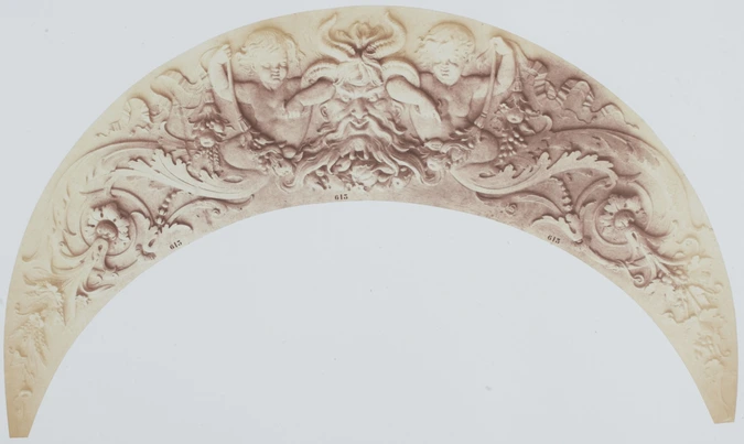 Pignon de voûte d'arêtes, de Jean-Baptiste Revillon, décor du palais du Louvre, Paris - Edouard Baldus