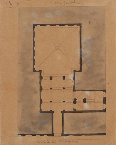 Plan de maison particulière, contrada dei Ambasciadori, Turin - Edouard Villain