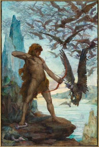 Héraclès détruit les oiseaux de Stymphale - Edgard Maxence
