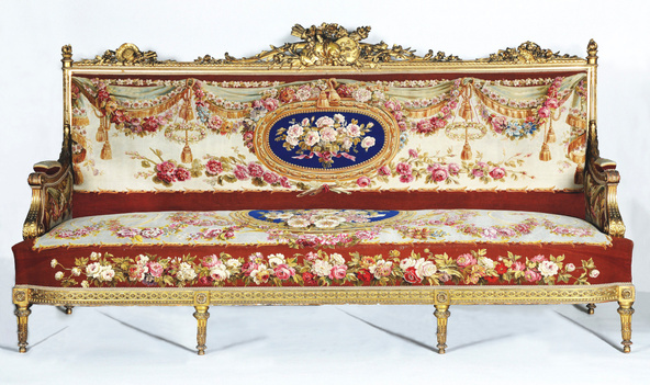 Manufacture de Beauvais-Canapé de style Louis XVI