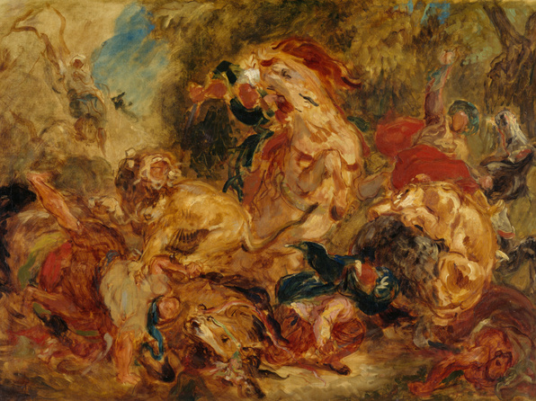 Chasse aux lions (esquisse)
