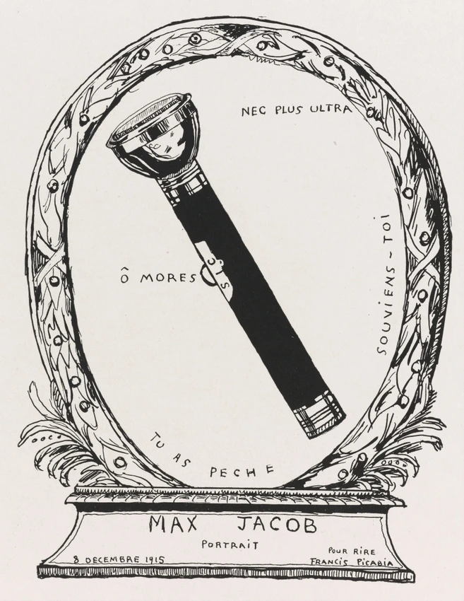"Max Jacob Portrait Pour rire", dessin de Francis Picabia - Alfred Stieglitz