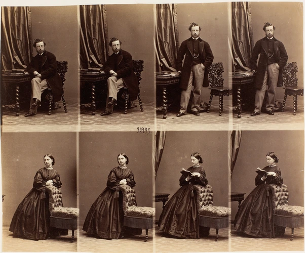 M. et Mme. Fordyce en huit poses, quatre monsieur, quatre madame - André Adolphe Eugène Disdéri