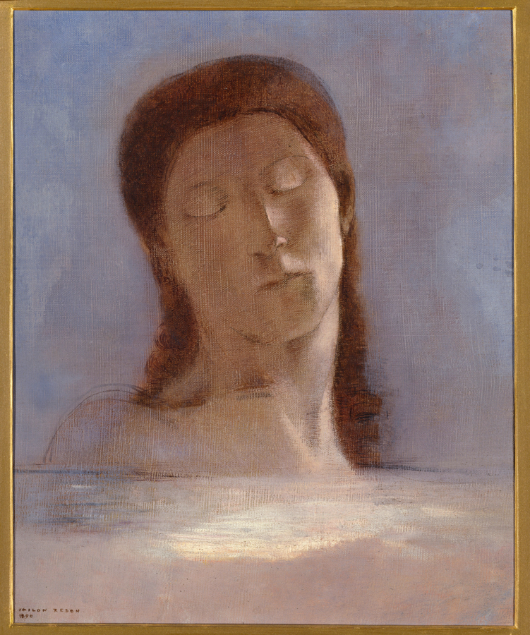 tableau, Odilon Redon, Les yeux clos, en 1890