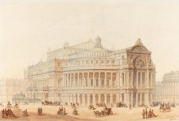 Alphonse-Nicolas Crépinet-Nouvel Opéra, vue et perspective. Projet pour le concours ouvert en 1860 pour le Nouvel Opéra de Paris