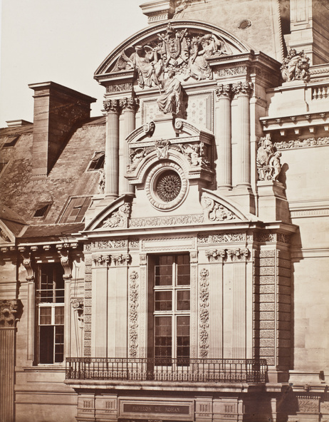 Edouard Baldus-Palais du Louvre : détail de la façade du pavillon de Rohan