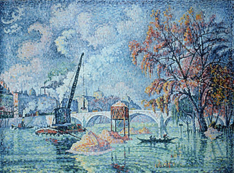 Paul Signac-Le Pont Royal (Paris). Inondations