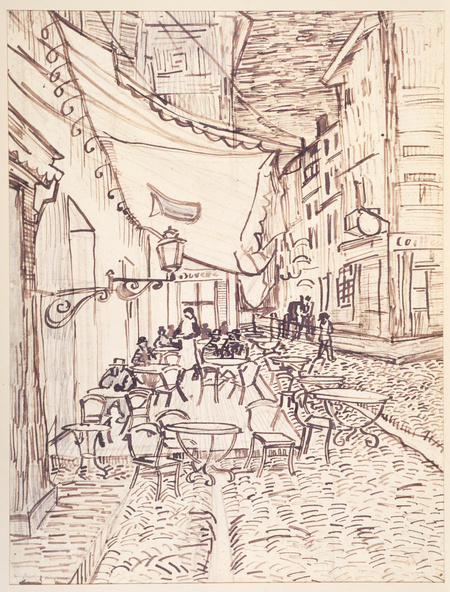 Vincent van Gogh-La Terrasse du café, place du Forum à Arles, la nuit