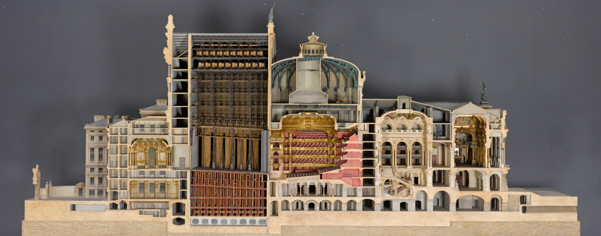 Opéra de Paris, maquette de la coupe longitudinale (entre 1984 et 1986), Garnier, Charles|Gianese, Gianni|Peduzzi, Richard